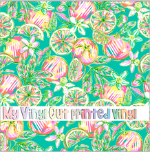 Load image into Gallery viewer, Printed Vinyl &amp; HTV Orangita Teal Pattern 12 x 12 inch sheet
