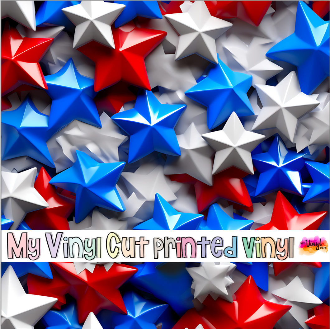 Printed Vinyl & HTV Patriotic Stars C Patterns 12 x 12 inch sheet