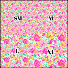 Load image into Gallery viewer, Printed Vinyl &amp; HTV Pink Lily Pattern 12 x 12 inch sheet