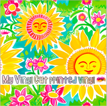 Load image into Gallery viewer, Printed Vinyl &amp; HTV Preppy Vacation D Pattern 12 x 12 inch sheet