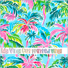 Load image into Gallery viewer, Printed Vinyl &amp; HTV Preppy Beach House H Pattern 12 x 12 inch sheet
