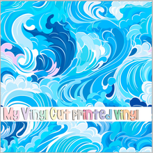 Load image into Gallery viewer, Printed Vinyl &amp; HTV Preppy Beach House K Pattern 12 x 12 inch sheet