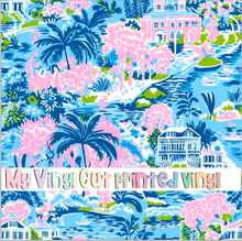 Load image into Gallery viewer, Printed Vinyl &amp; HTV Preppy Beach House Q Pattern 12 x 12 inch sheet