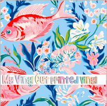 Load image into Gallery viewer, Printed Vinyl &amp; HTV Preppy Fish F Pattern 12 x 12 inch sheet