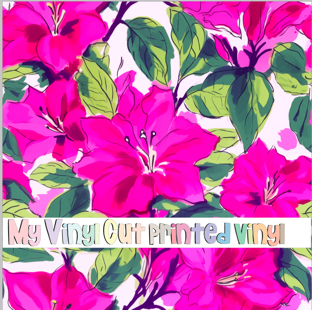 Printed Vinyl & HTV Preppy Floral C Pattern 12 x 12 inch sheet