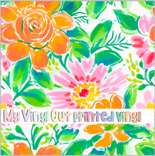 Load image into Gallery viewer, Printed Vinyl &amp; HTV Preppy Floral E Pattern 12 x 12 inch sheet