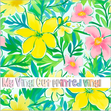 Load image into Gallery viewer, Printed Vinyl &amp; HTV Preppy Floral H Pattern 12 x 12 inch sheet