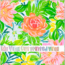Load image into Gallery viewer, Printed Vinyl &amp; HTV Preppy Floral I Pattern 12 x 12 inch sheet