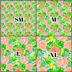 Printed Vinyl & HTV Preppy Floral I Pattern 12 x 12 inch sheet