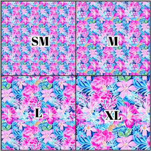 Printed Vinyl & HTV Preppy Florals B Pattern 12 x 12 inch sheet