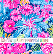 Load image into Gallery viewer, Printed Vinyl &amp; HTV Preppy Florals E Pattern 12 x 12 inch sheet