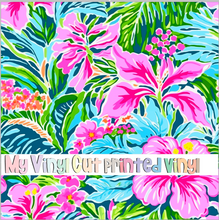 Load image into Gallery viewer, Printed Vinyl &amp; HTV Preppy Florals G Pattern 12 x 12 inch sheet