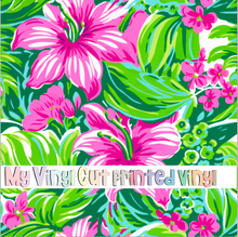Load image into Gallery viewer, Printed Vinyl &amp; HTV Preppy Florals L Pattern 12 x 12 inch sheet
