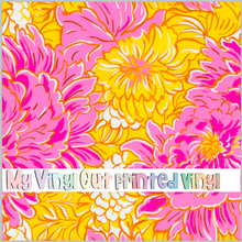 Load image into Gallery viewer, Printed Vinyl &amp; HTV Preppy Florals Q Pattern 12 x 12 inch sheet