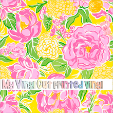 Load image into Gallery viewer, Printed Vinyl &amp; HTV Preppy Florals S Pattern 12 x 12 inch sheet