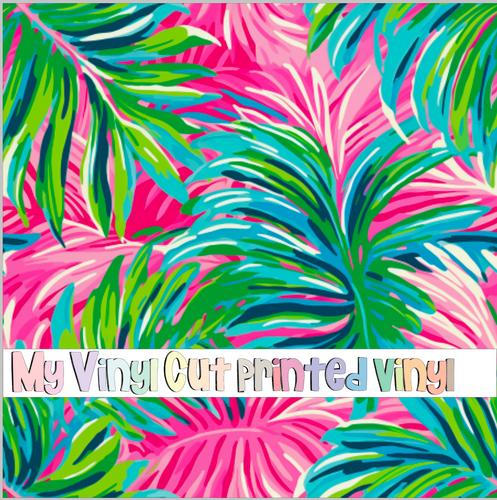 Printed Vinyl & HTV Preppy Fronds E Pattern 12 x 12 inch sheet