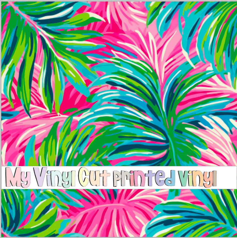 Printed Vinyl & HTV Preppy Fronds E Pattern 12 x 12 inch sheet