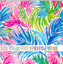 Load image into Gallery viewer, Printed Vinyl &amp; HTV Preppy Fronds M Pattern 12 x 12 inch sheet