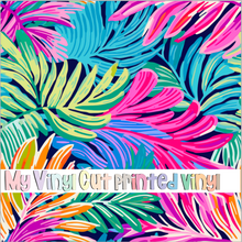 Load image into Gallery viewer, Printed Vinyl &amp; HTV Preppy Fronds O Pattern 12 x 12 inch sheet
