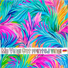 Load image into Gallery viewer, Printed Vinyl &amp; HTV Preppy Fronds Q Pattern 12 x 12 inch sheet