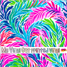 Load image into Gallery viewer, Printed Vinyl &amp; HTV Preppy Fronds T Pattern 12 x 12 inch sheet