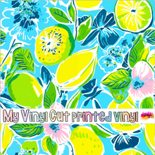 Load image into Gallery viewer, Printed Vinyl &amp; HTV Preppy Fruit F Pattern 12 x 12 inch sheet