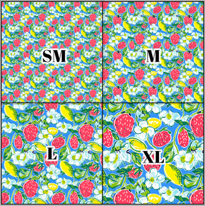 Printed Vinyl & HTV Preppy Fruit K Pattern 12 x 12 inch sheet