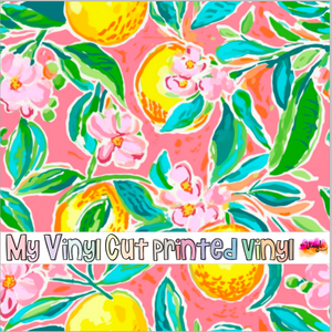 Printed Vinyl & HTV Preppy Fruit L Pattern 12 x 12 inch sheet