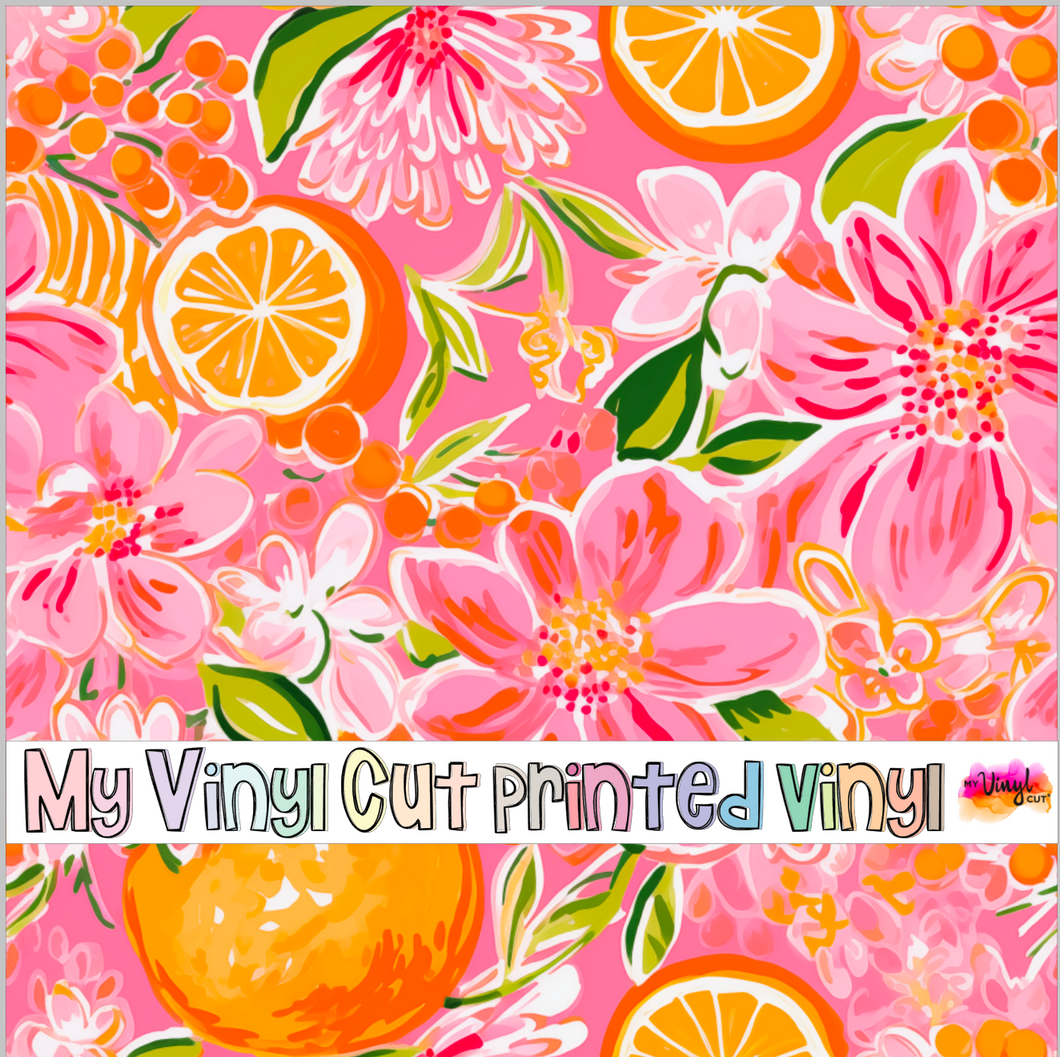 Printed Vinyl & HTV Preppy Fruit N Pattern 12 x 12 inch sheet