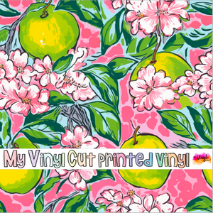 Printed Vinyl & HTV Preppy Fruit Q Pattern 12 x 12 inch sheet