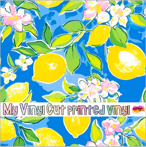 Printed Vinyl & HTV Preppy Lemons A Pattern 12 x 12 inch sheet