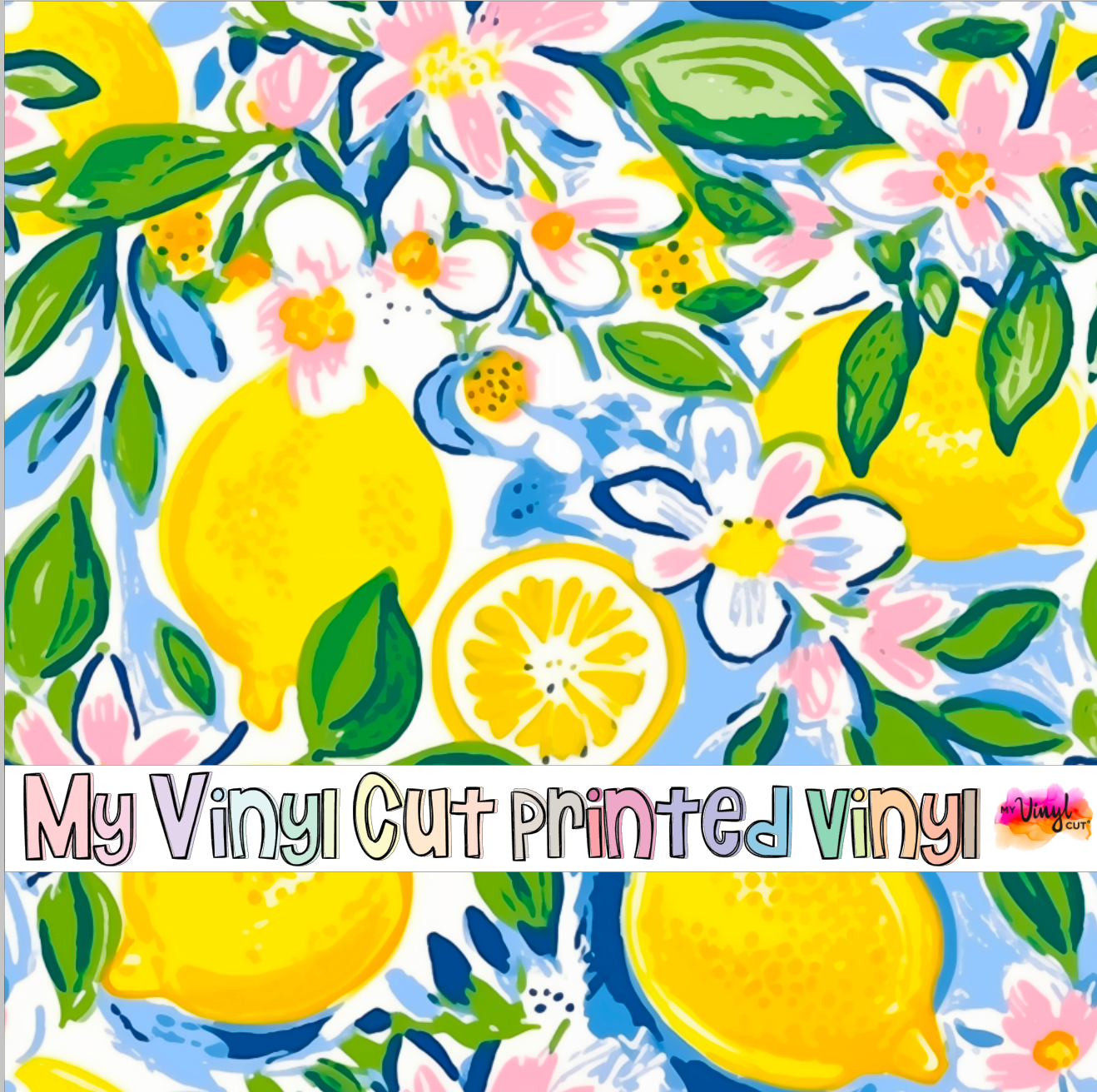 Printed Vinyl & HTV Preppy Lemons B Pattern 12 x 12 inch sheet – MY ...