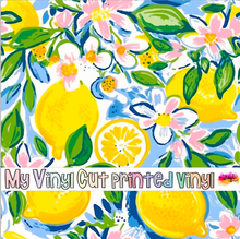 Load image into Gallery viewer, Printed Vinyl &amp; HTV Preppy Lemons B Pattern 12 x 12 inch sheet