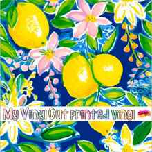 Load image into Gallery viewer, Printed Vinyl &amp; HTV Preppy Lemons C Pattern 12 x 12 inch sheet