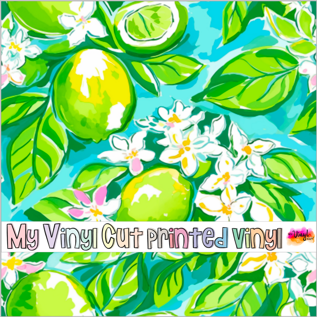 Printed Vinyl & HTV Preppy Lemons D Pattern 12 x 12 inch sheet