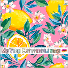 Load image into Gallery viewer, Printed Vinyl &amp; HTV Preppy Lemons E Pattern 12 x 12 inch sheet