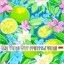 Load image into Gallery viewer, Printed Vinyl &amp; HTV Preppy Lemons F Pattern 12 x 12 inch sheet