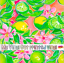 Load image into Gallery viewer, Printed Vinyl &amp; HTV Preppy Lemons H Pattern 12 x 12 inch sheet