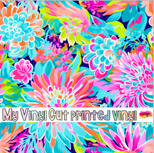 Printed Vinyl & HTV Preppy Paradise H Patterns 12 x 12 inch sheet