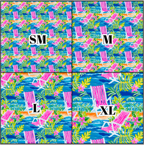 Printed Vinyl & HTV Preppy Vacation B Pattern 12 x 12 inch sheet