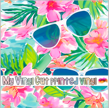 Load image into Gallery viewer, Printed Vinyl &amp; HTV Preppy Vacation G Pattern 12 x 12 inch sheet