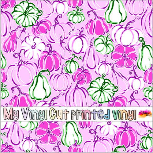 Printed Vinyl & HTV Pumpkin Party Pattern 12 x 12 inch sheet