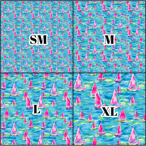 Printed Vinyl & HTV Sailboat C Pattern 12 x 12 inch sheet