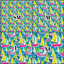 Load image into Gallery viewer, Printed Vinyl &amp; HTV Sailboat E Pattern 12 x 12 inch sheet