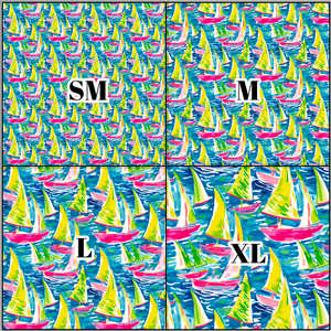 Printed Vinyl & HTV Sailboat E Pattern 12 x 12 inch sheet