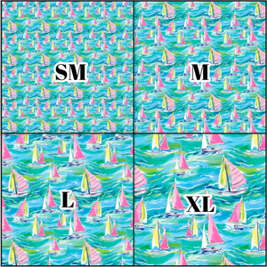 Printed Vinyl & HTV Sailboat G Pattern 12 x 12 inch sheet