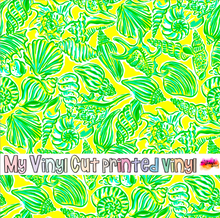 Load image into Gallery viewer, Printed Vinyl &amp; HTV Seashelly Yellow Pattern 12 x 12 inch sheet