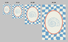 Load image into Gallery viewer, Poster | 4 Poster Set | Blue Coastal Sea Shells | Select Your Size | Order the Entire Set | 8 x 10 | 11 x 14 | 16 x 20 | 24 x 26 |