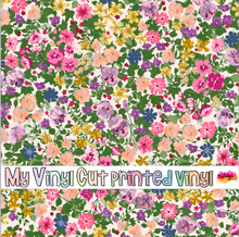 Load image into Gallery viewer, Printed Vinyl &amp; HTV PANSIES Floral Patterns 12 x 12 inch sheet