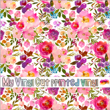 Load image into Gallery viewer, Printed Adhesive Vinyl Pinkish Fairy Flowers Pattern 12 x 12 inch sheet
